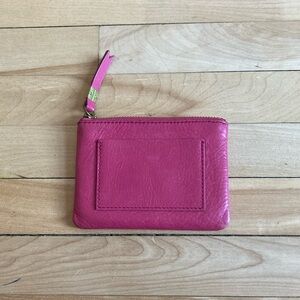 Madewell Pink Leather Wallet with Wrist Strap